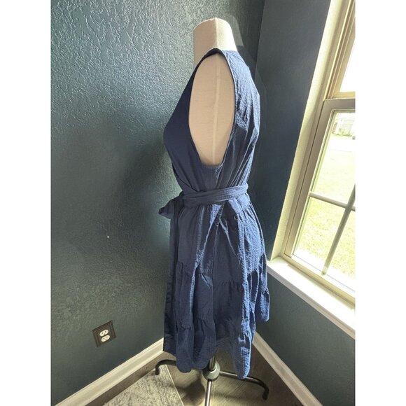 NWT Vineyard Vines Performance Harbor Wrap Dress Navy Sz Large - Picture 6 of 14